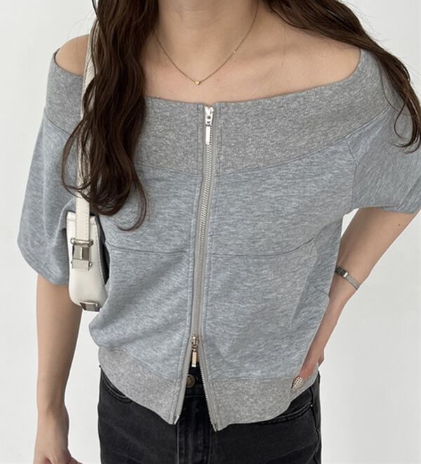 GeeRA（ジーラ）の「ＺＩＰオフショルカットソー（カットソー）」｜詳細画像