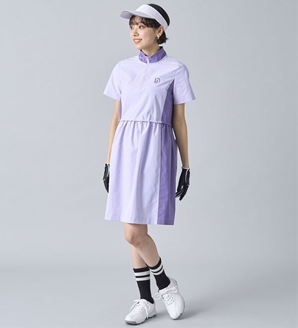 BELLUNA（ベルーナ）の「はっ水！配色ギャザーワンピース【UNDOVE】（その他ワンピース）」｜詳細画像