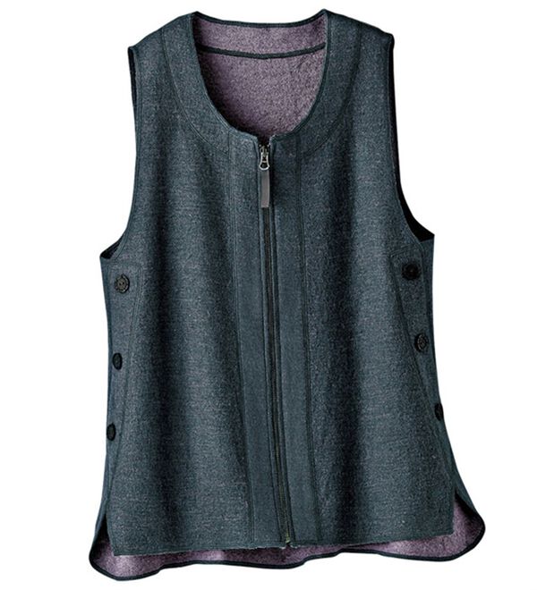 BELLUNA（ベルーナ）の「圧縮ニット配色使いサイドボタンベスト（ベスト）」｜詳細画像