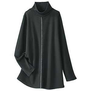 BELLUNA（ベルーナ）の「ステッチデザインハイネックチュニック（チュニック）」｜黒