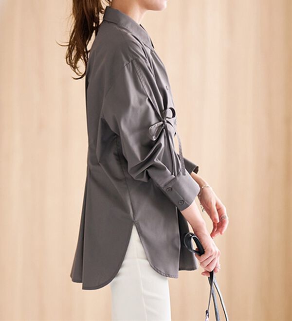 RANAN（ラナン）の「ウエストタック袖リボンシャツ（シャツ）」｜詳細画像