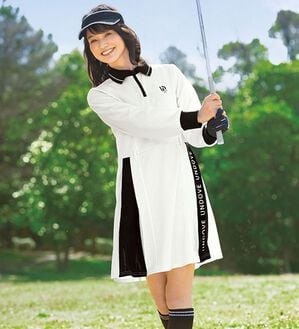 BELLUNA（ベルーナ）の「【三枝こころコラボ】衿付配色切替プリーツワンピース（その他ワンピース）」｜ホワイト