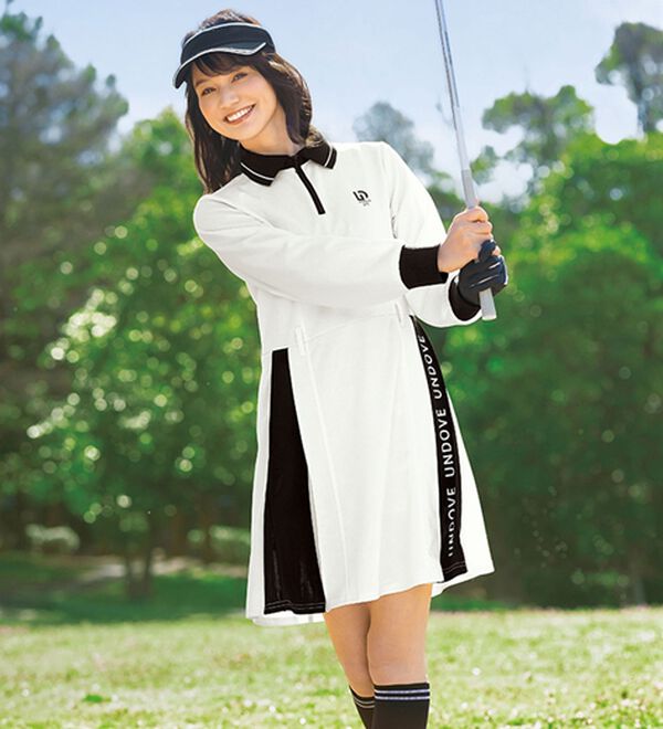 BELLUNA（ベルーナ）の「【三枝こころコラボ】衿付配色切替プリーツワンピース（その他ワンピース）」｜ホワイト