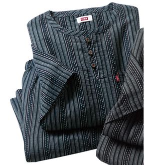 「＜エドウイン＞楽々しじら甚平（メンズルームウェア）」｜ネイビー