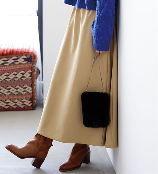 RANAN（ラナン）の「＜裏フリース＞マキシスカート（ロングスカート）」｜ベージュ