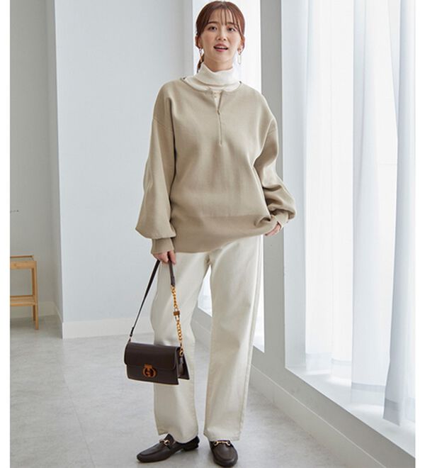 GeeRA（ジーラ）の「ハーフジップニットプルオーバー（ニット・セーター）」｜詳細画像