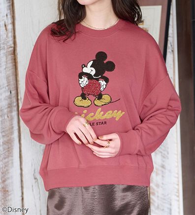 BELLUNA（ベルーナ）の「＜Ｄｉｓｎｅｙ＞【ミッキー】サガラ刺しゅう裏毛トレーナー（トレーナー・スウェット）」