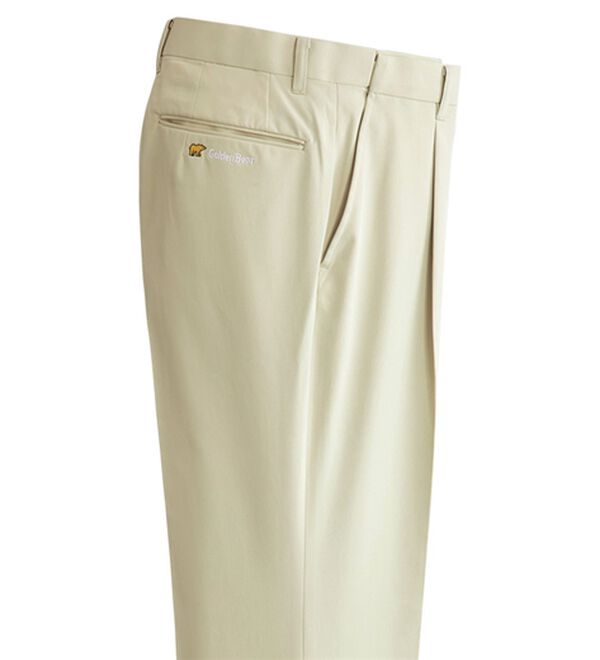 「＜ゴールデンベア＞軽やか綿タッチスラックス（メンズスラックス）」｜アイボリー