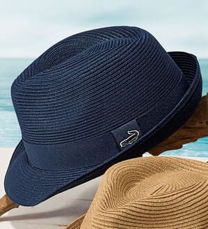 「＜クロコダイル＞洗濯機で洗える！ブレードハット（メンズ帽子）」｜ネイビー