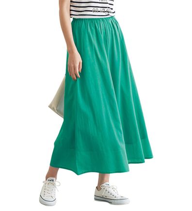 BELLUNA（ベルーナ）の「コットンボイル１００％カラーパンツ（ワイドパンツ・ガウチョ）」