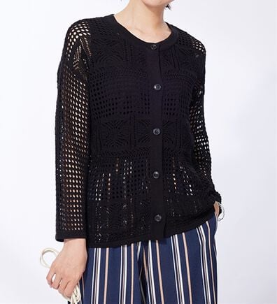 BELLUNA（ベルーナ）の「透かし編ニットカーディガン（ニットカーディガン）」