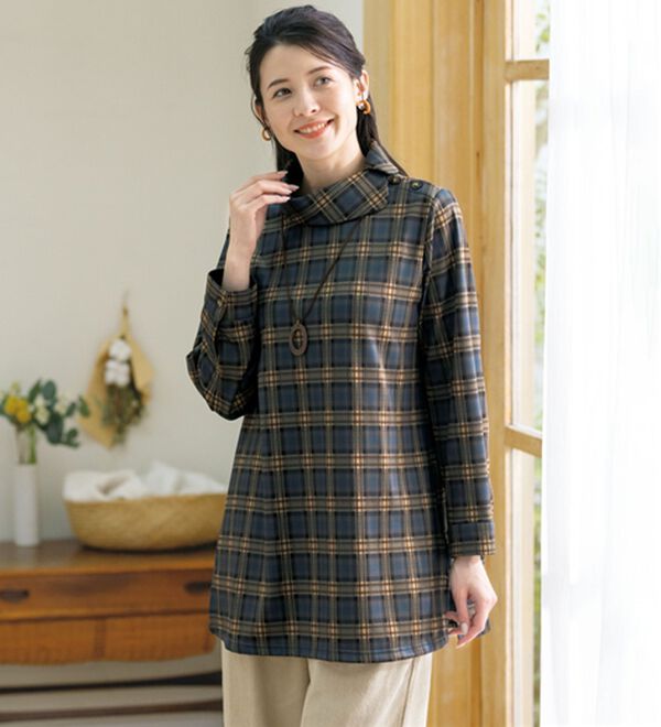 ルフラン（ルフラン）の「【２色組】首元お洒落な裏シャギーチュニック（チュニック）」｜詳細画像