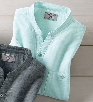 「ひんやり涼やか綿麻ゆったりシャツ（メンズシャツ）」