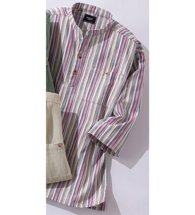 「ざっくり木綿のゆったりリラックスシャツ（メンズシャツ）」