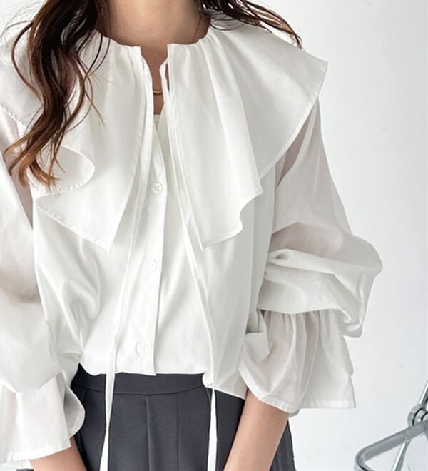 GeeRA（ジーラ）の「ビッグフリルカラーブラウス（ブラウス）」｜詳細画像