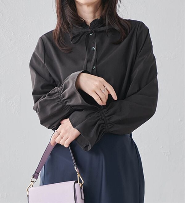 RANAN（ラナン）の「プチフリルリボン付きブラウス（ブラウス）」｜詳細画像