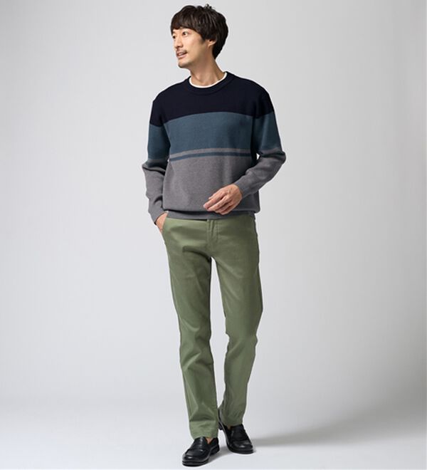 REMEN'S（リメンズ）の「【洗える】やわらかタッチボーダークルーネックセーター（メンズニット・セーター）」｜詳細画像
