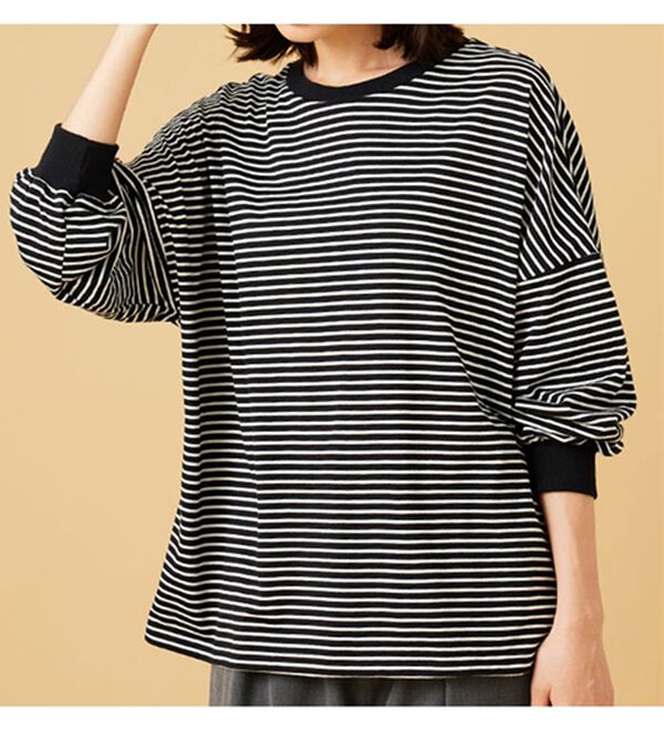 BELLUNA（ベルーナ）の「ゆったり体型カバー！ボーダープルオーバー（カットソー）」｜詳細画像