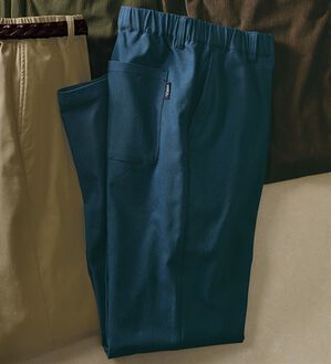 「シンプル＆プラス　裏起毛ストレッチパンツ（メンズフルレングスパンツ）」｜インディゴ