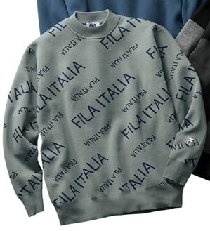 「＜フィラ＞軽量ストレッチデザインセーター（メンズニット・セーター）」｜ミント