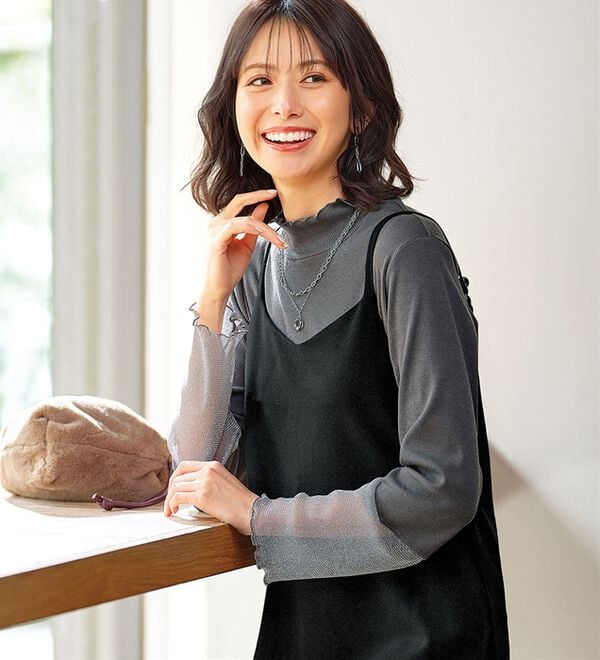 BELLUNA（ベルーナ）の「【2点セット】袖切替プルオーバー付ワンピアンサンブル（その他ワンピース）」｜詳細画像