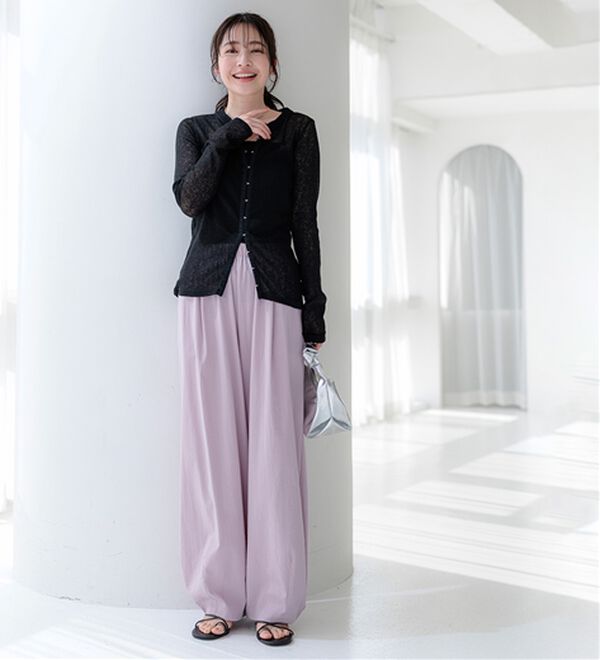 BELLUNA（ベルーナ）の「【初めてでも失敗しにくい！】艶消しシルキーカーブパンツ（ワイドパンツ・ガウチョ）」｜詳細画像