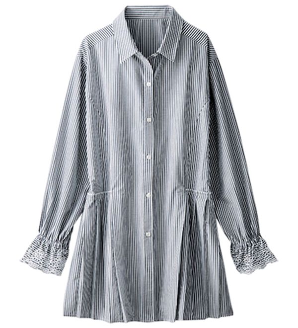 BELLUNA（ベルーナ）の「袖レース切替サイドプリーツチュニック（チュニック）」｜詳細画像