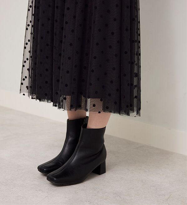 BELLUNA（ベルーナ）の「ドットフロッキーチュール重ねスカート（ロングスカート）」｜詳細画像