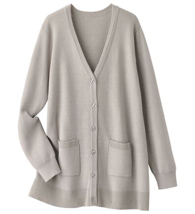 BELLUNA（ベルーナ）の「綿１００％柔らかベーシックカーディガン（ニットカーディガン）」