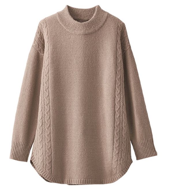 BELLUNA（ベルーナ）の「サイドケーブル柄ニットチュニック（チュニック）」｜詳細画像