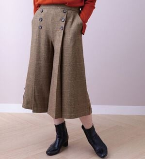 BELLUNA（ベルーナ）の「ウール調素材キュロットパンツ（その他パンツ）」｜ブラウン系チェック