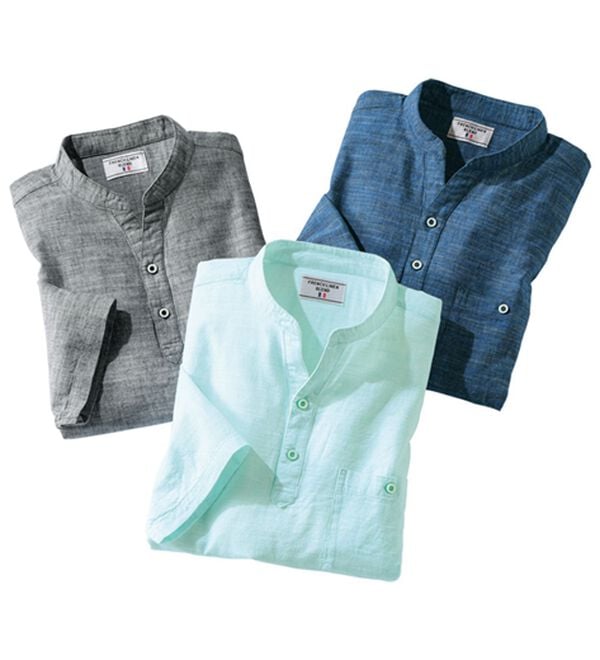 「ひんやり涼やか綿麻ゆったりシャツ（メンズシャツ）」｜詳細画像