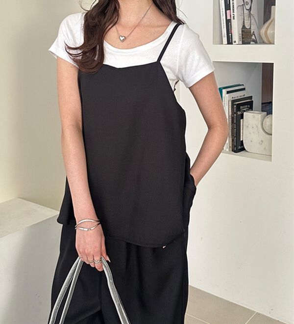 GeeRA（ジーラ）の「セットアップ風キャミソールサロペット（オールインワン）」｜詳細画像