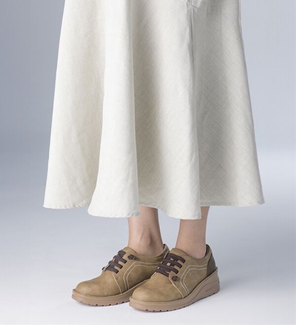 ルフラン（ルフラン）の「はっ水！アウトステッチお洒落甲ゴムシューズ（フラットシューズ）」｜詳細画像