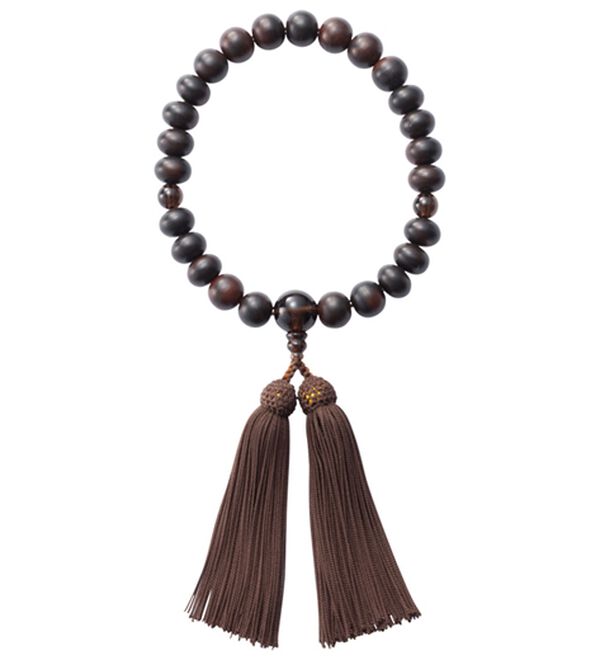 「京念珠土屋念珠店「七条」縞黒檀　茶水晶（メンズブレスレット）」｜1