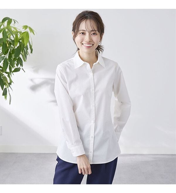 BELLUNA（ベルーナ）の「【選べる袖丈】洗える！ストレッチイージーケアシャツ（シャツ）」｜詳細画像