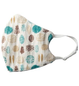 「綿１００％肌に優しい北欧柄マスク３枚組（衛生用品・マスク）」｜ブルー系(3枚組)