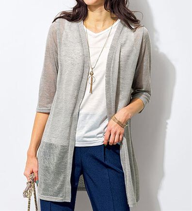 BELLUNA（ベルーナ）の「涼やか！スラブ調カーディガンアンサンブル（アンサンブル）」