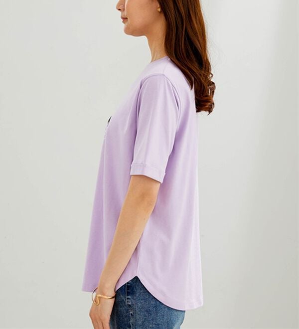 BELLUNA（ベルーナ）の「綿１００％着映えネコ柄プリントＴシャツ（Tシャツ）」｜詳細画像