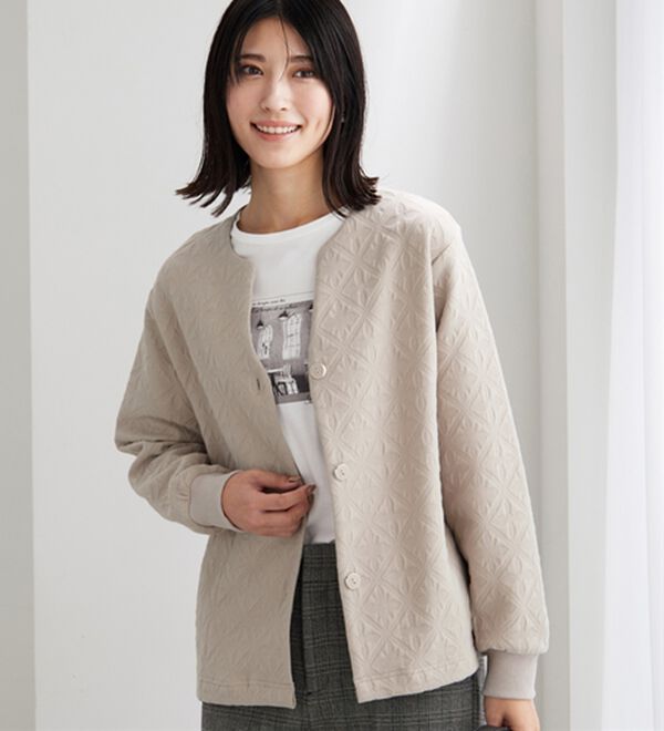 BELLUNA（ベルーナ）の「幾何柄ジャカード素材カーディガン（その他カーディガン）」｜詳細画像