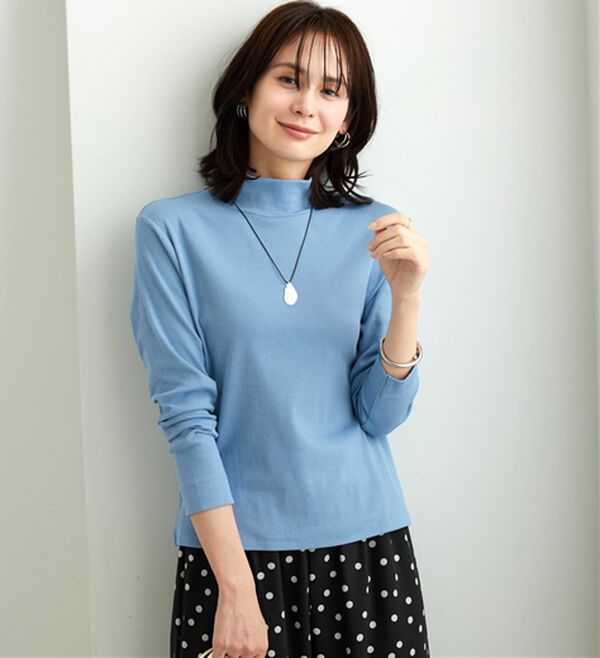 「シンプルデザイン！ハイネックプルオーバー（カットソー）」｜詳細画像