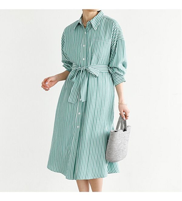 GeeRA（ジーラ）の「ミディ丈シャツワンピース（シャツワンピース）」｜詳細画像