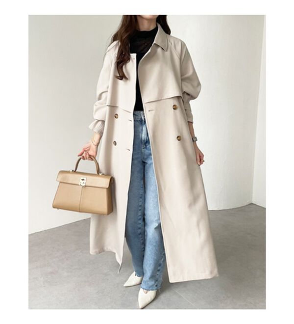 GeeRA（ジーラ）の「『ドラマ着用商品』上品オーバーサイズトレンチコート（ロングコート）」｜詳細画像