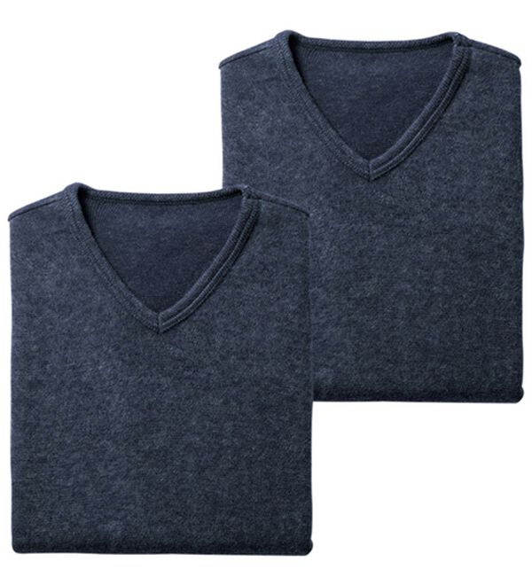 「日本製　３重奏のぬくもりエア３インナー　Ｖベスト（メンズ肌着・インナーウェア）」｜杢ネイビー