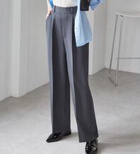 RANAN（ラナン）の「【選べる２丈】機能付！美脚シルエットセンタープレスワイドパンツ（フルレングスパンツ）」