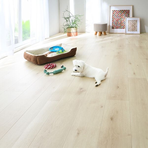 iellio（イエリオ）の「ペット対応フロアクッション＜簡単ロール式・フローリング調・防水・はっ水・抗菌・防カビ・消臭・防炎・滑りにくい・日本製＞（カーペット）」｜詳細画像