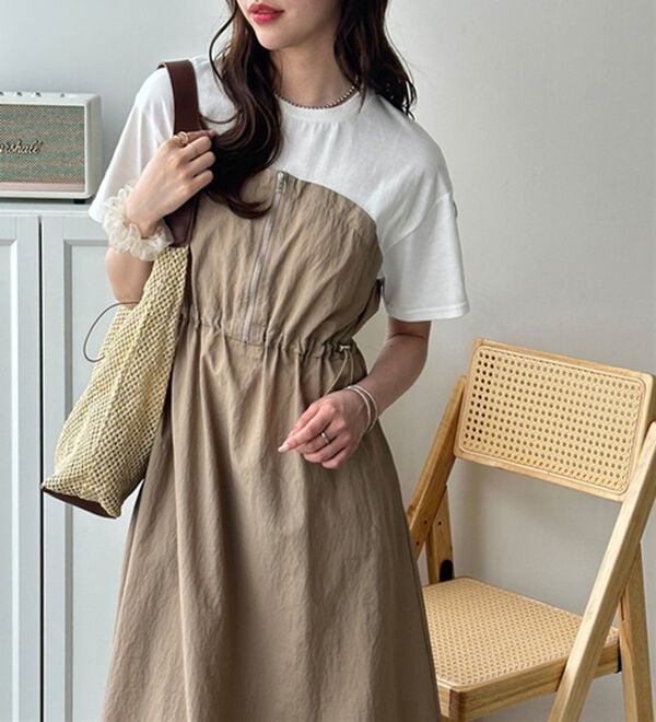 GeeRA（ジーラ）の「ハーフジップビスチェドッキングワンピース（その他ワンピース）」｜詳細画像