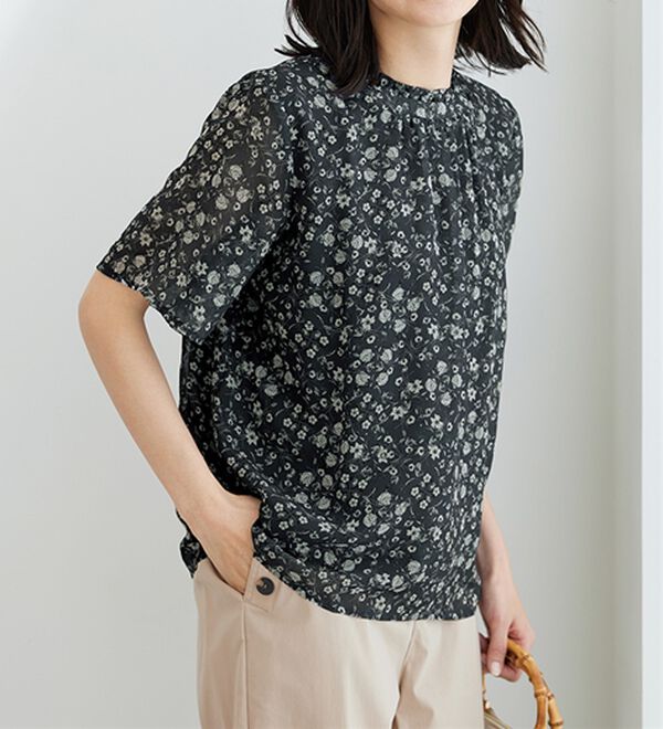 BELLUNA（ベルーナ）の「〈日比谷花壇〉フリル衿シフォンブラウス（ブラウス）」｜詳細画像