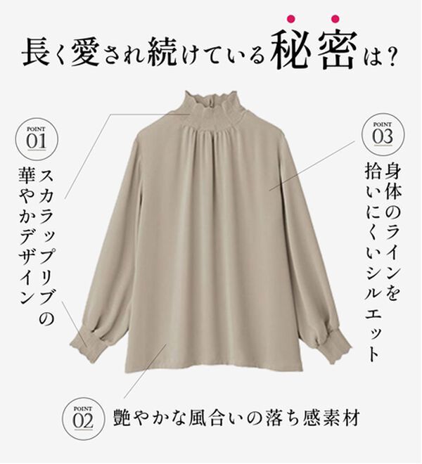 RANAN（ラナン）の「スカラップリブニット使いブラウス（ブラウス）」｜詳細画像