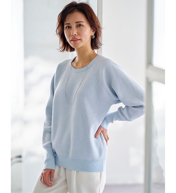 BELLUNA（ベルーナ）の「トレーナー感覚！きれいめカジュアルさんのためのニットトレーナー（ニット・セーター）」｜詳細画像